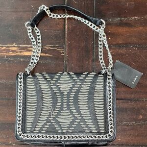 Zara Black Patterned Shoulder Bag